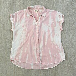 Style & Co Peasant Boho Tie Dye Sleeveless Summer Blouse Top L